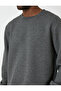Basic Textured Sweatshirt Crew Neck - 5