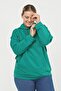 Women's Large Size Kangaroo Pocket Hooded Hoodie 4 Seasons Combed Cotton Comfortable Pattern Comfort Model Sweatshirt - 7