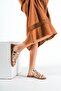 Capone Thumb Detailed Banded Rose Women's Leather Slippers - 3