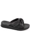 Capone Flat Heeled Cross Soft Banded Comfort Black Women's Slippers - 6