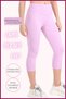 Women's Capri Leggings Below the Knee Lilac High Waist Recovery Skinny Leg Cot Stitching Detailed Capri 1020