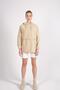 Women's Beige Hooded Oversize Outdoor Retro Fleece Hoodie 22wk299 - 4