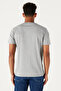 Men's Gray Melange Slim Fit Narrow Cut Crew Neck 100% Cotton Printed T-Shirt - 6