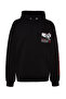 Black Oversize/Wide Cut Hooded Fleece/Warm Sweatshirt Tmnaw24Sw00102 - 7