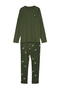 Men's Khaki Regular Fit Embroidered Knitted 100% Cotton Pajama Set Tmnaw24Pt00025 - 6