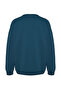 Lacivert Bisiklet Yaka Oversize/Geniş Kesim İçi Polarlı Dinozor Nakış Sweatshirt TMNAW24SW00064 - 7