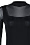 Siyah Slim Tül Detaylı Uzun Kollu Dik Yaka Alttan ÇıtçıtlıEsnek Örme Body TWOAW24BD00049 - 7