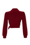Bordo Kruvaze Kapamalı Crop Esnek Örme Bluz TWOAW24BZ00071 - 8