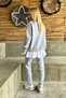 Women's Gray Crew Neck Skirt Shirt Detailed 3 Yarn Ribbed Inside Tracksuit Set ALC-X10897 - 3