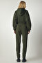 Women's Khaki Hooded Ribbed Tracksuit Set DD00762 - 2