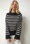 Women's Black Striped Knitwear Sweater BP00148 - 2