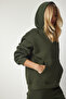 Women's Khaki Hooded Ribbed Tracksuit Set DD00762 - 5