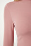 Women's Dusty Rose High Collar Corded Camisole Crop Blouse ub00165 - 4
