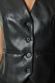 Women's Black Faux Leather Vest TO00075 - 5