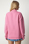 Women's Light Pink Stand Collar Basic Ribbed Sweatshirt UB00166 - 5