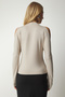 Women's Beige High Collar Off-the-Shoulder Knitwear Blouse UB00152 - 6