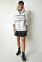 Women's Ecru Zippered Collar Printed Raised Sweatshirt UB00168 - 3