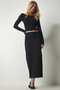 Women's Black Basic Long Skirt ub00174