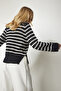 Women's Black Striped Knitwear Sweater BP00148 - 4