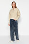 Taş Kalın İçi Polarlı Kapüşonlu Rahat Kesim Crop Örme Sweatshirt TWOAW24SW00065 - 2