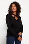 Siyah Pencere/Cut Out Detaylı Triko Kazak TBBAW24AN00061 - 3