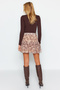 Beige Floral Lined Flounce Chiffon Mini Woven Skirt TWOAW21ET0411 - 4