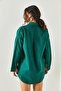 Women's Leaf Emerald Green Sequin Sequin Detailed Oversize Stamp Shirt GML-19001145 - 6