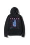 Unisex Black Hooded Sweatshirt Peace Back Printed