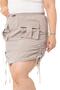 Large Size Gather Detailed Parachute Mini Jewelled Skirt - 4