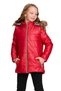 Furry Girl's Puffer Jacket with Pockets and Hood