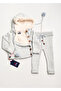 Baby Knitwear Cardigan Set Lined with Pompom - 2