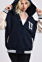 Unisex Oversize Black Complex Sleeve leather College Jacket - 4