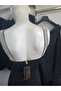BLACK uzeri silver glittered plastic rhinestone bodycon dress - 5