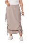 Large Size Side Gather Detailed Elastic Waist Parachute Long Jewelled Skirt - 3