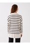 Polo Neck Striped Long Sleeve Oversize Women's Knitwear Sweater - 5