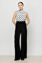 Crepe Fabric Wide Leg Trousers - 3