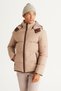 Men's Beige Standard Fit Regular Cut Side Pocket Detachable Hooded Jacket - 3