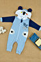 Cotton, Panda Themed, Ear and Paw Detailed, Hooded, No Booties Jumpsuit 3-12 Months