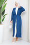 Women's Mercerized Waist-Tied Knitwear Cardigan Navy Blue