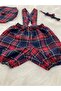 LACİ PLAIDED CHILDREN'S STRAP SHORTS SALOPET & RESSAM HAT & BOW TIE SET - CAKE BUMPER- BIRTHDAY - 2