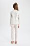 Girl's Printed Long Sleeve Pajamas Set B3021A823Au - 5