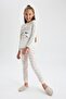 Girl's Printed Long Sleeve Pajamas Set B3021A823Au