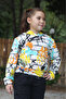 hooded, patterned, elasticated waist girl sweatshirt 7-14 years old - 2