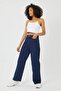 Katya Loose Jeans Dark Blue Snow Lycra Palazzo Navy Blue Jeans