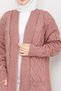 Women's Pocket Knitted Knitwear Cardigan Dusty Rose - 8