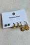 Caprea Steel Evil Eye Clover Eyed Multiple Earrings for Women Gold Color Tarnish Earrings - 3