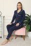 Women's 100% Cotton Combed Front Buttoned Long Sleeve Pajama Set 2717 - 2