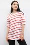 Striped Combed Cotton T-shirt Red