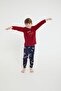 طقم بيجامة للأولاد بأكمام طويلة من Rolypoly The Little Airplance باللون العنابي - 4