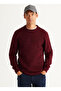 Altıny Yıldız Classics Crew Neck Standard Black - Claret Red Men's Sweater 4A 4924100054